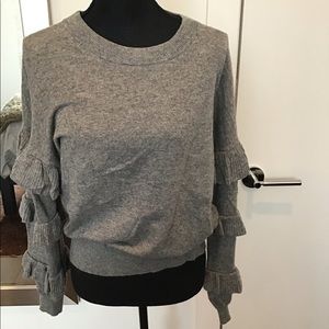 Ruffled sleeve Jcrew sweater